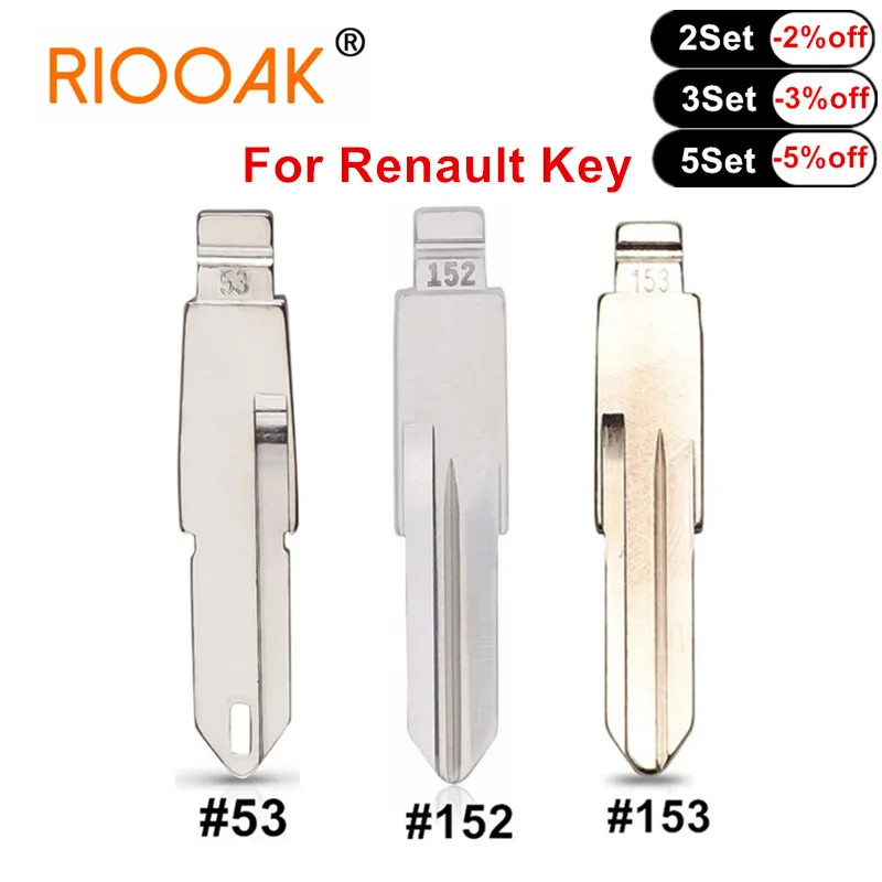 

10pcs Remote Key Blade KD VVDI Uncut Flip Blank LISHI VAC102 #152 153# 53# For Renault Megan Dacia Clio Duster Replacement Part