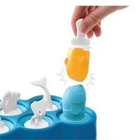food grade silicone popsicle mold with 6 different fish shape drip guards for kid easy release unique and fun ice pops maker kit