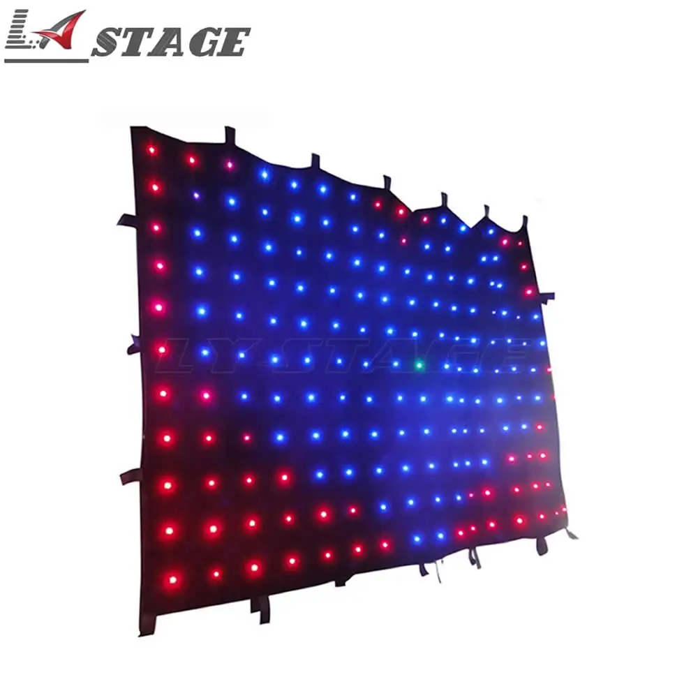 

3M*4M Led Effect Light P18 Led Party Decoration DMX Stage Lighting Led Video Curtain For DJ Booth