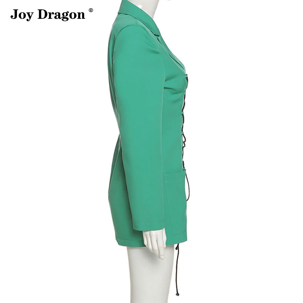 2021 New Fashion Womens Blazer Autumn and Winter Elegant Sexy Casual Midi Length Long Sleeve Jacket Coat Office Outerwear