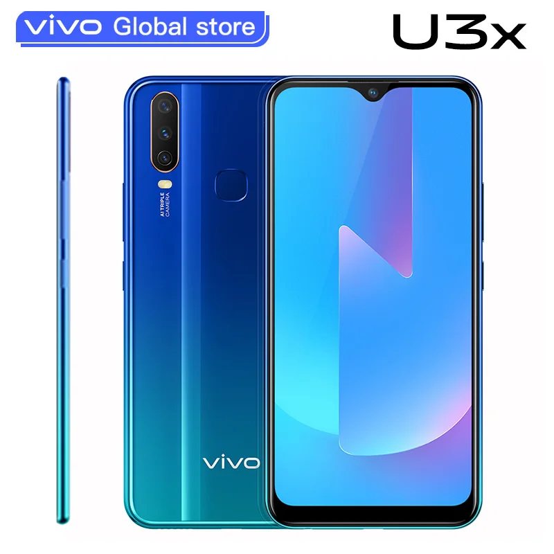 vivo U3x Celular 6,35 дюймов экран 3g 32G Snapdragon665 5000 мАч батарея мобильные телефоны 18 Вт зарядка мобильный телефон android