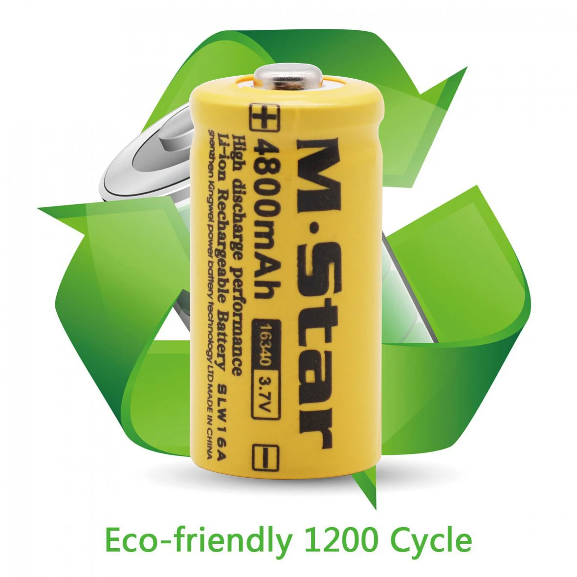 High Capacity 4800mAh Rechargeable 3.7V Li-ion 16340 Batteries CR123A Battery For LED Flashlight | Электроника