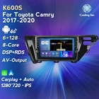 Автомагнитола для Toyota Camry 8, мультимедийный видеоплеер с навигацией, стерео, GPS, Android 11, IPS, NO 2 din, DVD, для Toyota Camry 8, XV, 70, 2017, 2018, 2019, 2020