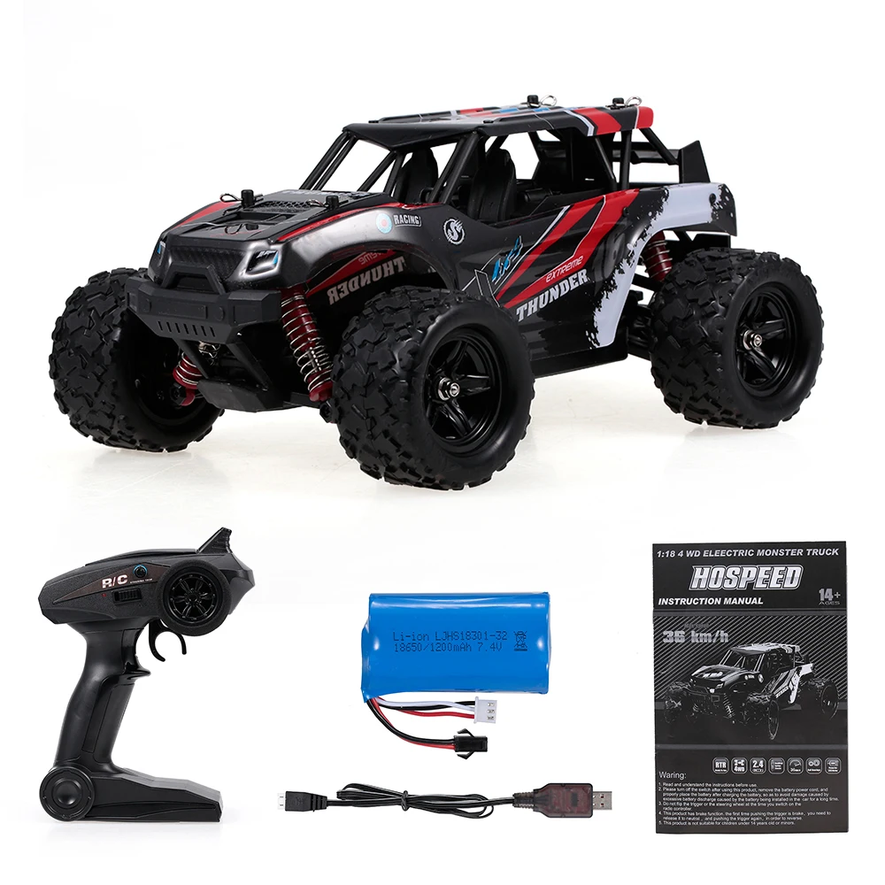 HS18312 1/18 4WD 36 км/ч высокая скорость RC автомобиль синий 2,4 ГГц внедорожный RC автомобиль для взрослых и детей - Цвет: Red