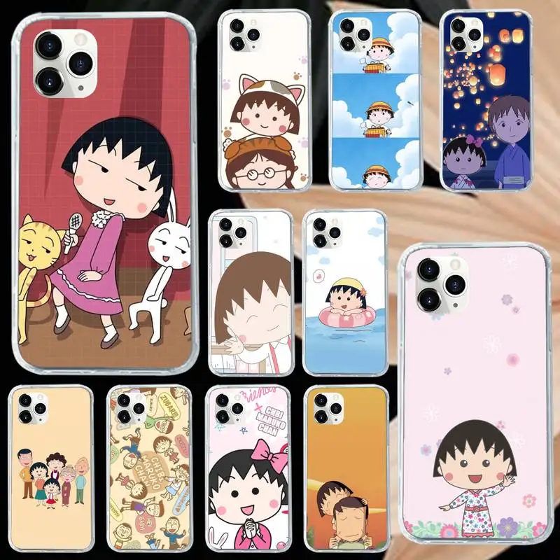 

Chibi Maruko Chan Japan anime Phone Case Transparent soft For iphone 12 11 13 7 8 6 s plus x xs xr pro max mini