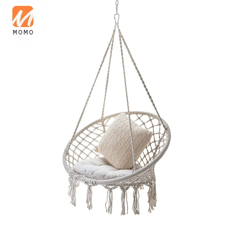 

Cotton String Hanging Basket Indoor Girl Princess Swing Home Cradle Chair