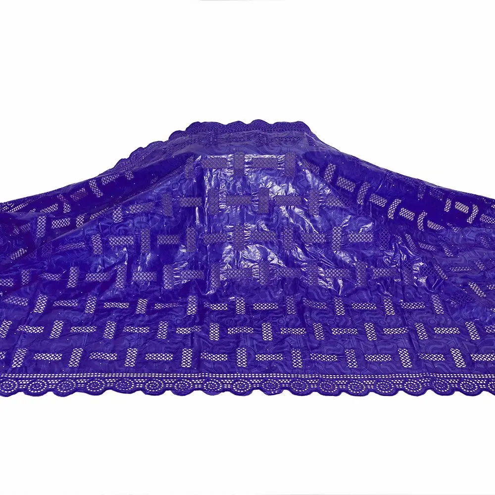 

Pretty Fuchsia Wedding African Women's Bazin Lace Fabric For Dress IKBR26 (5Yards/Lot) Many Color