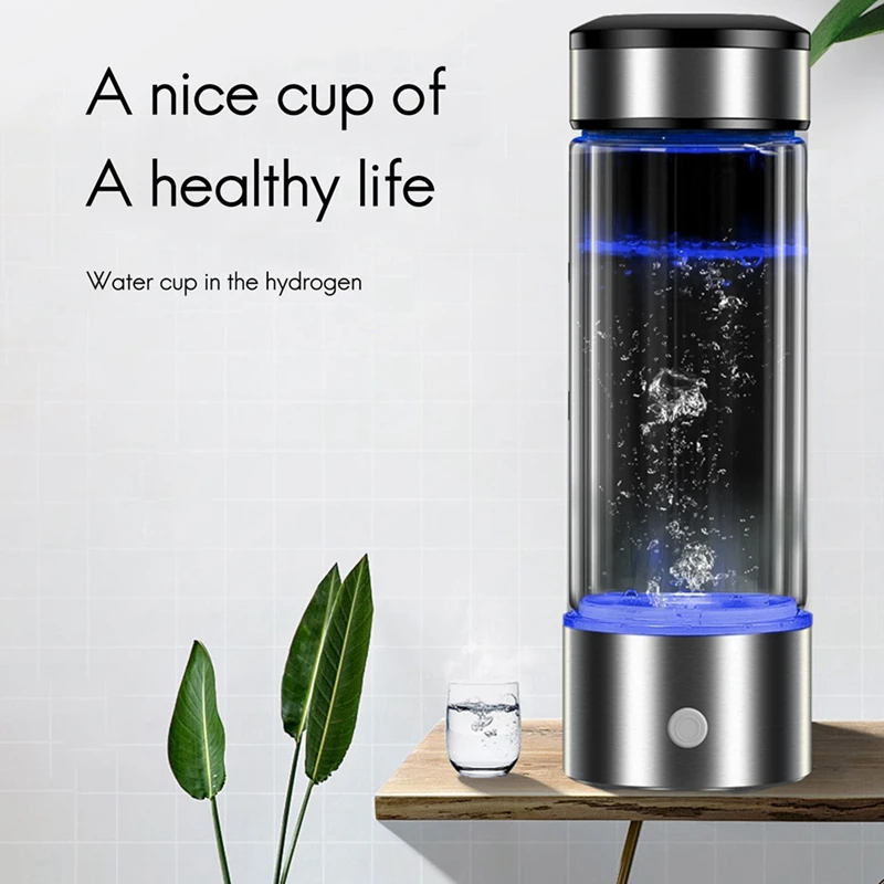 

Rich Hydrogen Cup, Rechargeable Ion Water Generator,Portable USB Hydrogen-Rich Water Cup (for Health Preserving) 430ML