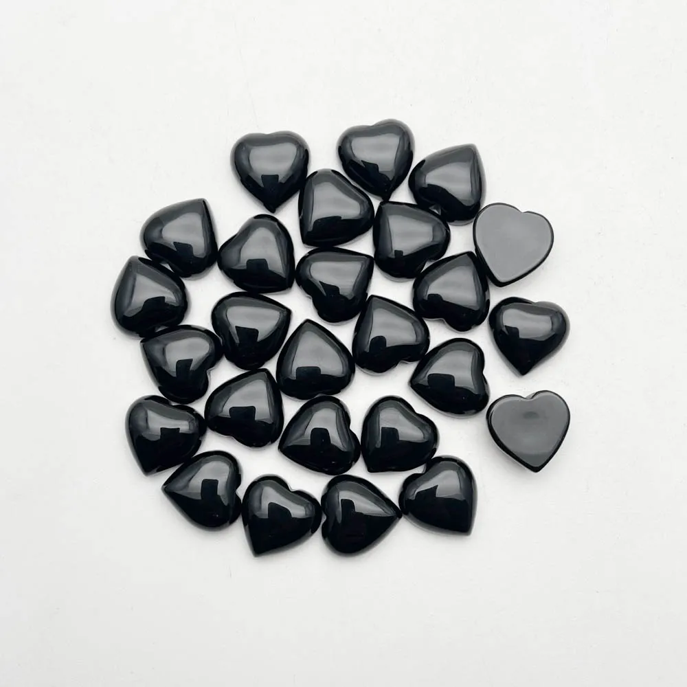 

Натуральный Камень Мода 15 мм черный агат в форме сердца Кабина Кабошон бусины для изготовления ювелирных изделий шарма ювелирных изделий ч...