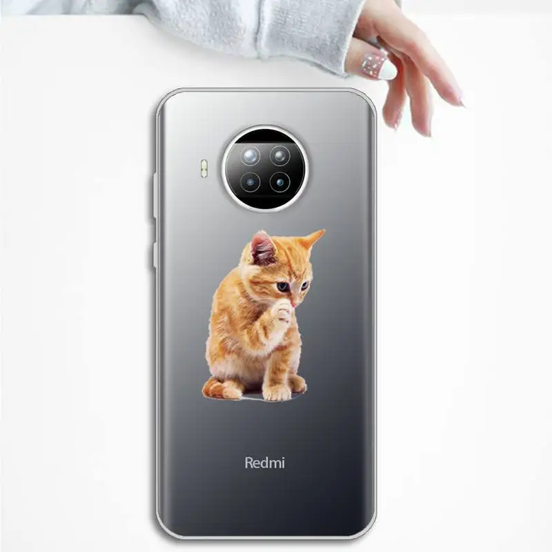 

cat Phone Cases Transparent Clear for Xiaomi Redmi note 10 t 8 9 pro lite 11