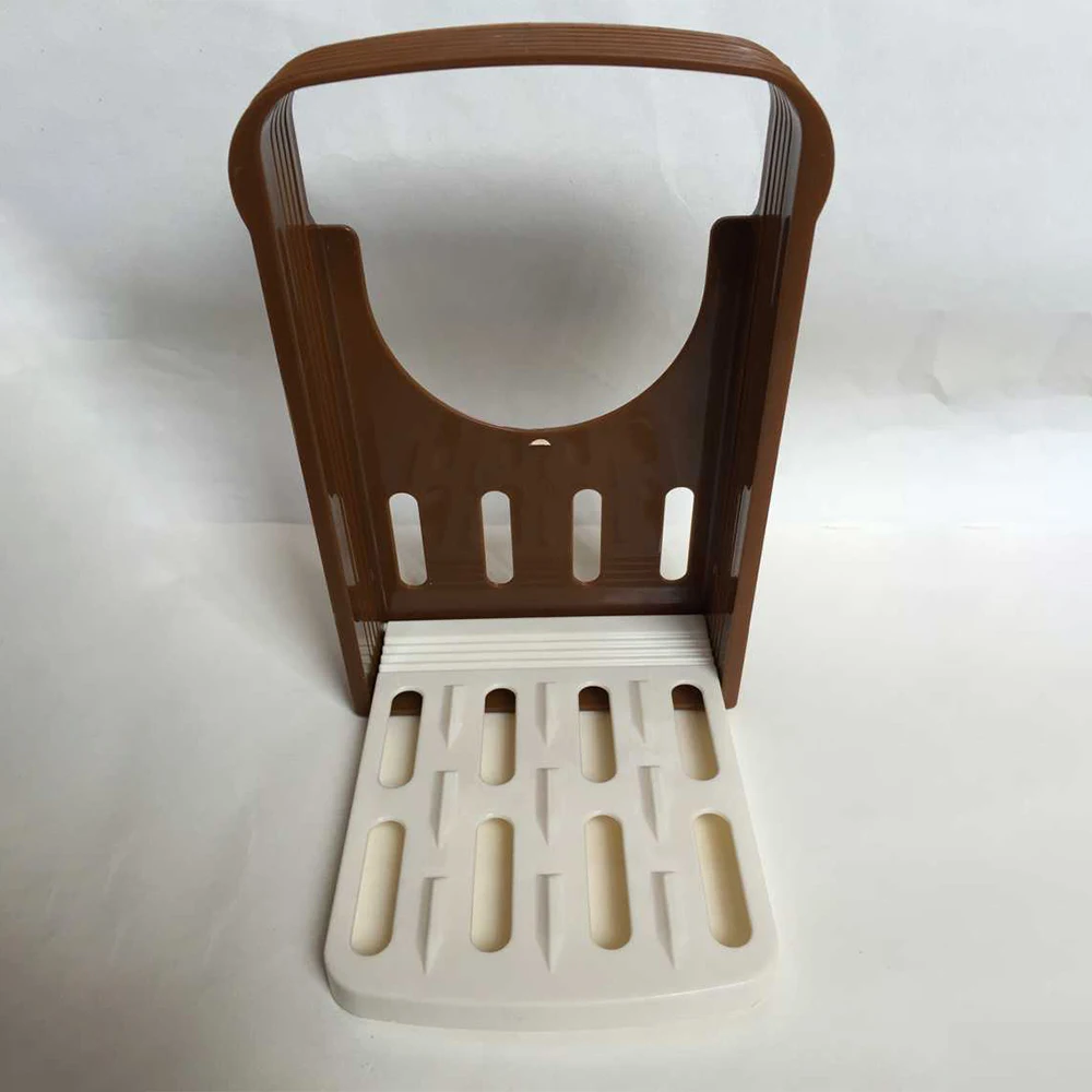 1 шт. практичная ломтерезка для тостов хлеба пластиковый складной коричневый нож