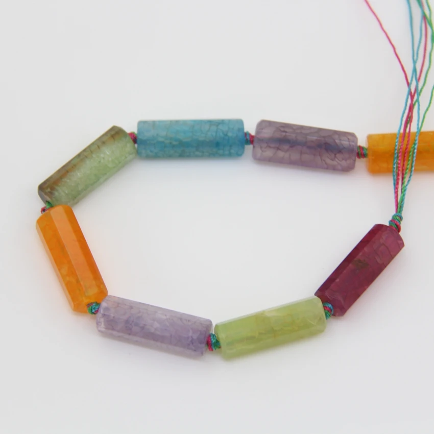 Ограненная трубка из натурального агата смешанные цвета вены дракона Самородка