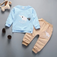 children spring clothing long sleeved cartoon animal clothes suit kids boys coat trousers 2pcs set 2 5y baby cotton outwear