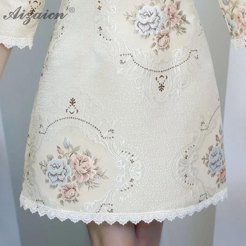Высококлассное жаккардовое переплетение Cheongsam китайское модное китайское традиционное платье Qi Pao Восточный стиль платья с вышивкой Qipao зима