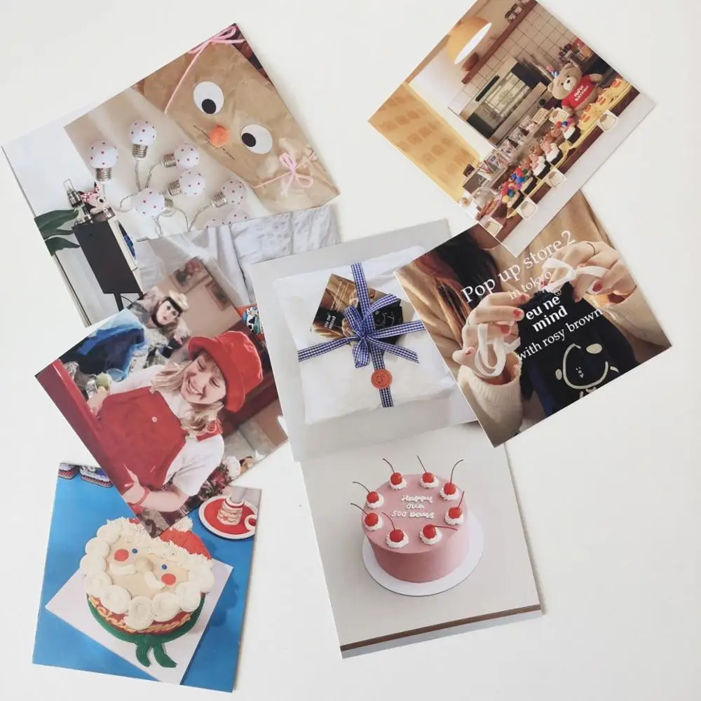

Korean INS Cute Cartoon Little Milk Dog Poster Card Girl Bedroom Wall Decal Decoration Set Shooting Props Card Paper