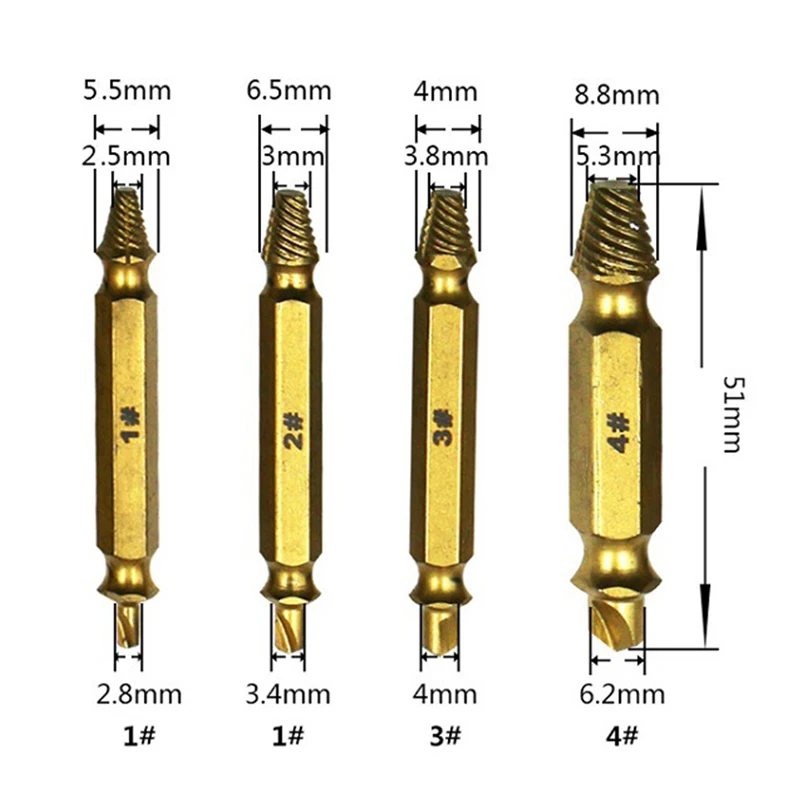 4 шт. поврежденный Винт экстрактор сверла руководство набор сломанных Скорость