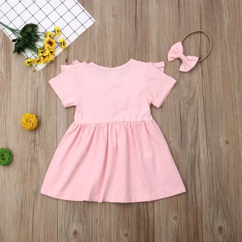 2019 новая одежда для младенцев pudcoco вечерние платья розового цвета с повязкой на