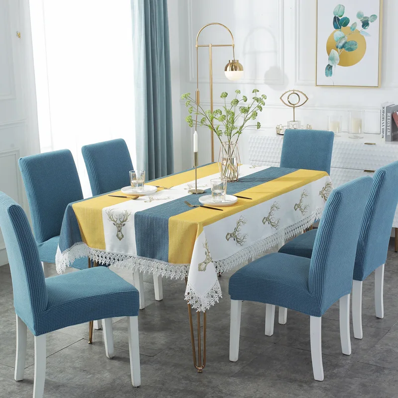 

Fabric Cotton Linen Chair Cover Simple Dining Chair Cover Cover Polyester Home Furnishing Decoration Solid Color