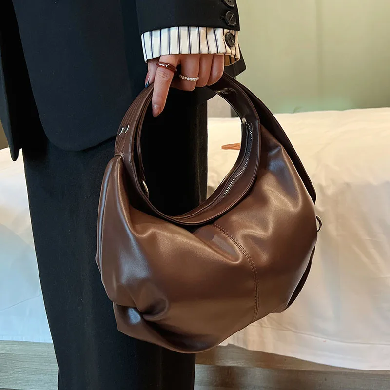 

Fold Designer women Axillary bags PU Leather female hobos Shoulder Bags Fashion Luxury Brands Handbags Crossbody Bag small totes