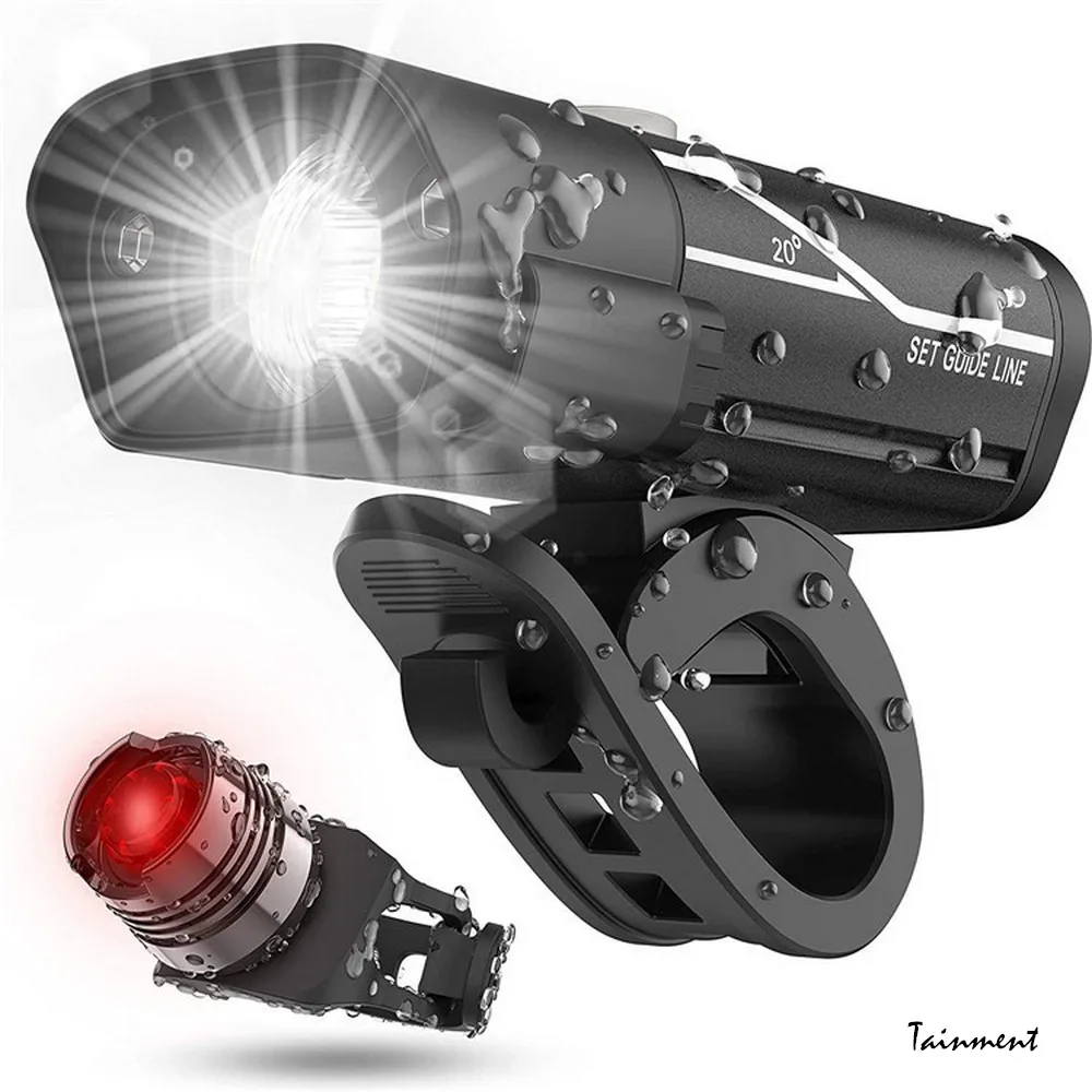 

Передний и задний фонарь для велосипеда T6 L2 LED, с зарядкой от USB