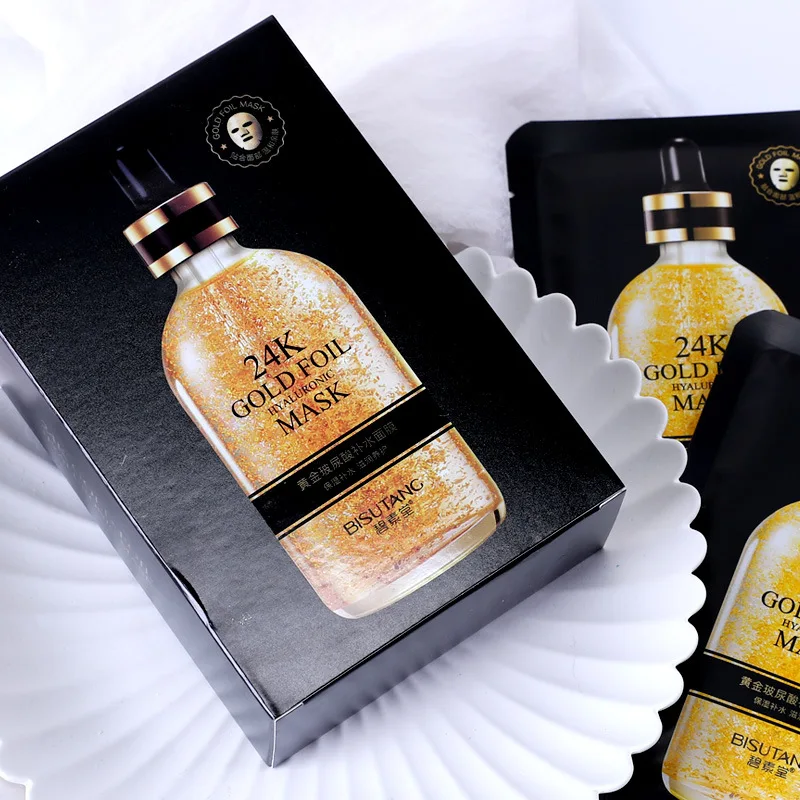 24K Золотая маска для лица с гиалуроновой кислотой увлажняющая Антивозрастная