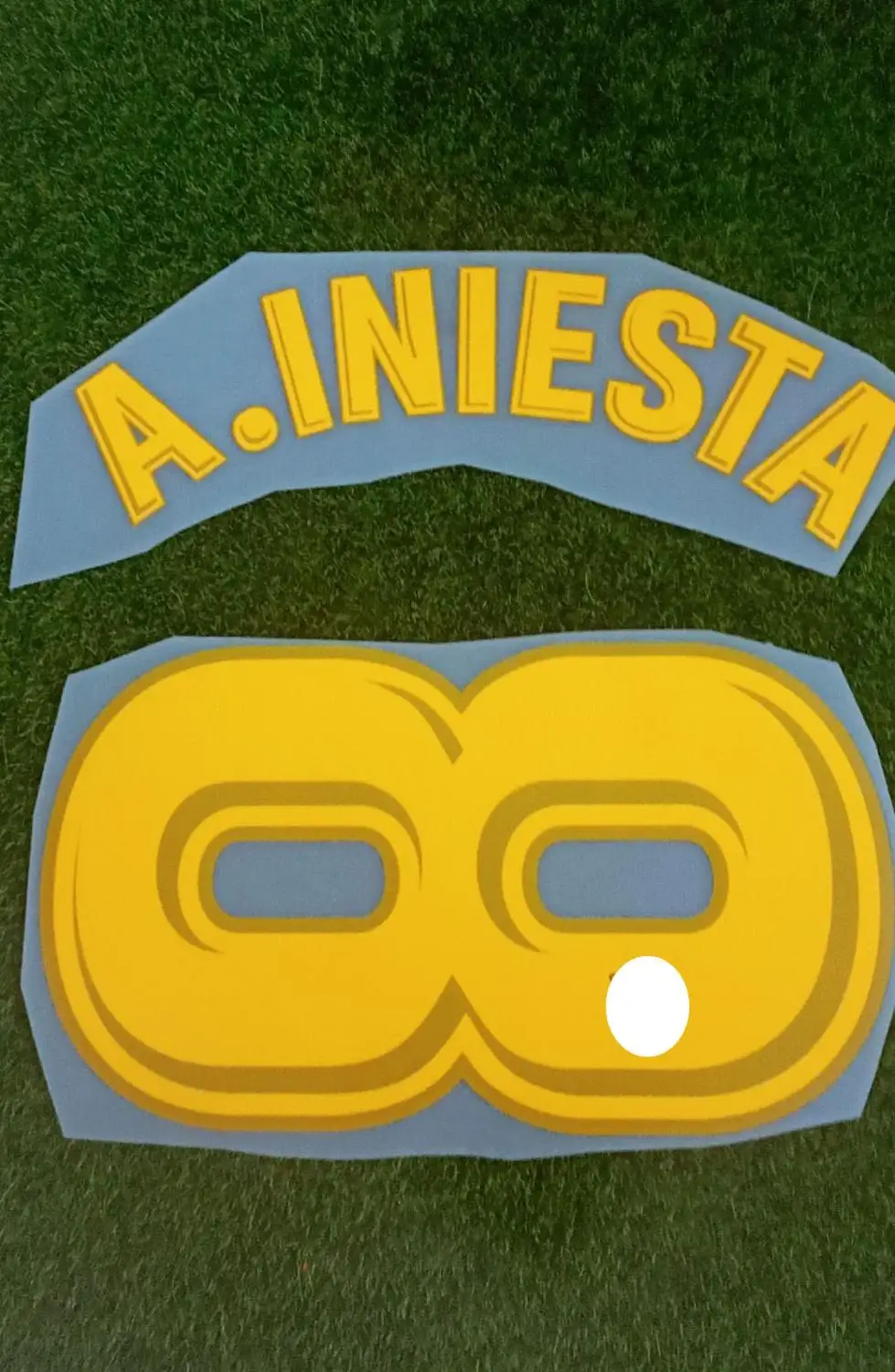 2018 прощальный 8 Iniesta Nameset Печатный флокирующий футбольный жар значок|Заплатки| |