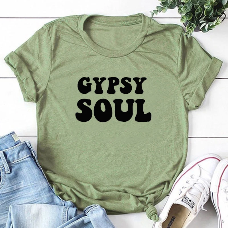 Gypsy Soul Футболка Эстетическая уличная одежда хипстер женская футболка Мода
