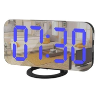 mirror led digital alarm clock snooze dual usb phone charging electronic clocks table clock for bedroom office home decoration