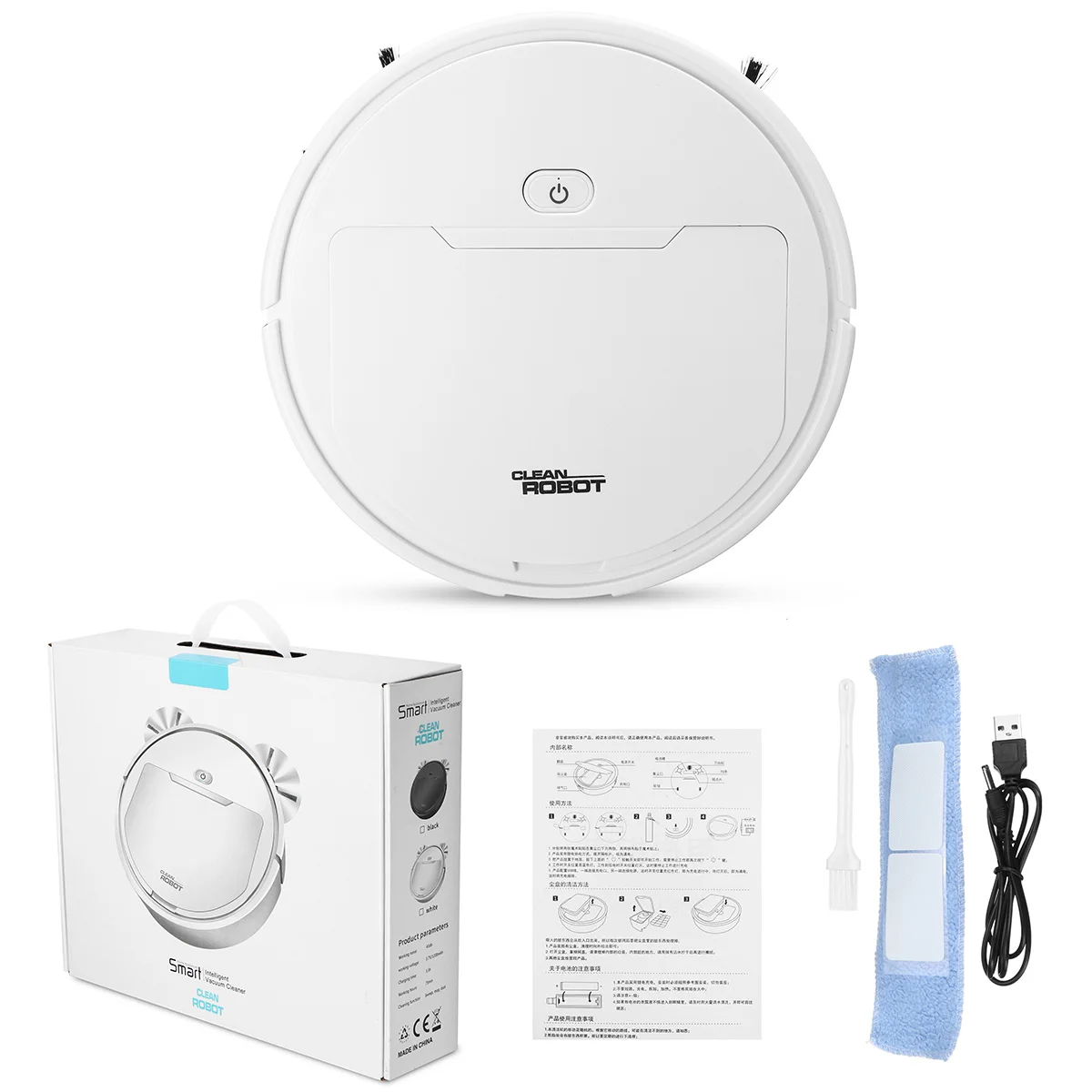 

Vacuum Cleaner Robot Floor Sweeper 3-In-1 USB Rechargeable Multifunctional Household Robot Dust Catcher Anti-lock Design