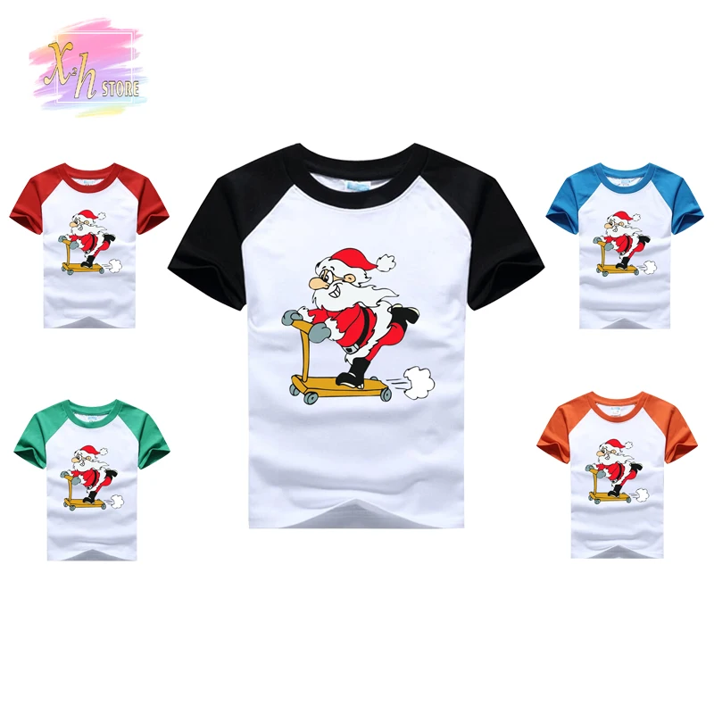 

Футболка для маленьких мальчиков, рождественские футболки, детская футболка с мультяшным принтом, детские футболки для девочек, хлопковые ...