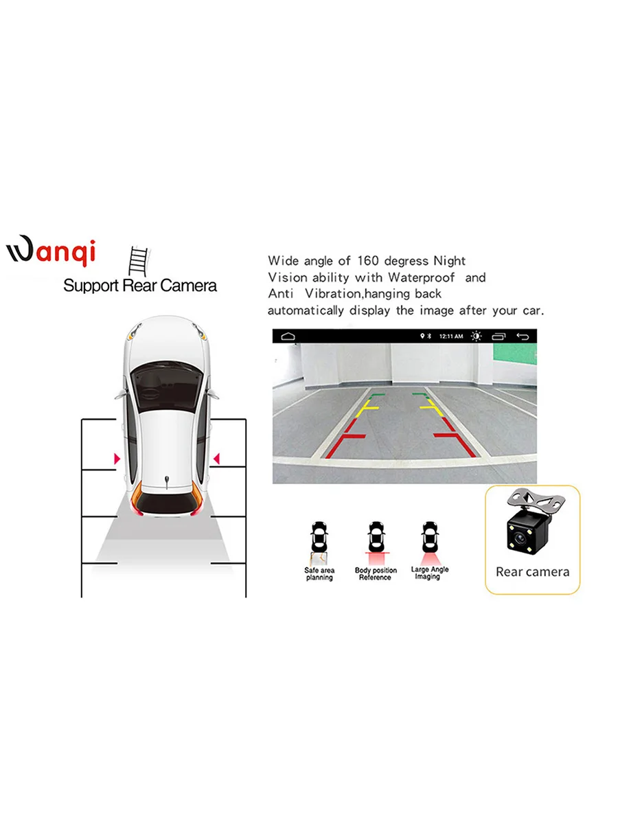 Подарок для 140 градусов ночного видения автомобиля задняя камера заднего вида
