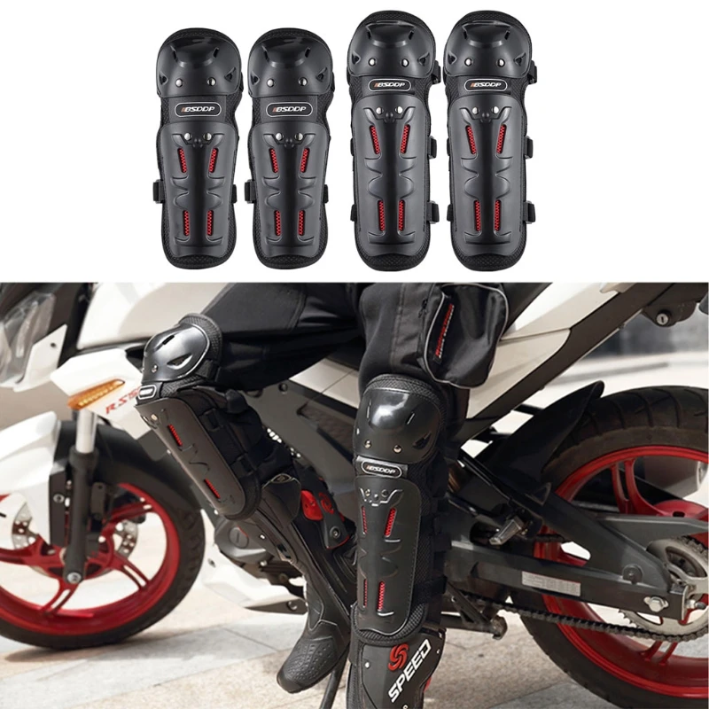 

4Pcs Universal Motocross Motorcycle Cycling Elbow Knee Pads Guard Safety Protective GearThick Sponge Anti-Slip,Good B