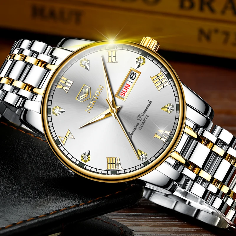 

NEKTOM 2021 Minimalist Men's Watches Steel Luxury Brand Sports Wrist Watches Waterproof Mental Quartz Men's Wristwatches