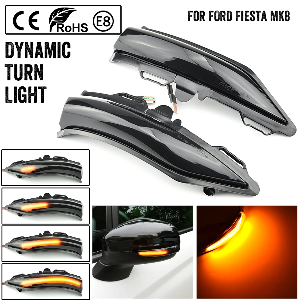 

Rearview Car Side Wing Mirror LED Turn Signal Light For Ford Fiesta ST Line MK8 2018 2019 Flasher Dynamic Indicator Blinker