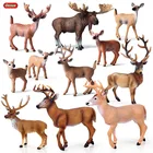 Oenux фигурки диких животных, Европейский Лось Moose Wapiti, модель с белым хвостом оленя, фигурки, ПВХ декоративные детские игрушки для рождественского подарка