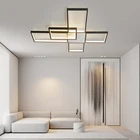 Скандинавский светильник для гостиной, спальни, светодиодный потолочный светильник с регулируемой яркостью для домашнего декора, черныйзолотой потолочный светильник