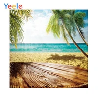 yeele summer seaside photocall tropical palm leaves wooden boards photo backdrop baby portrait photo background for photo studio