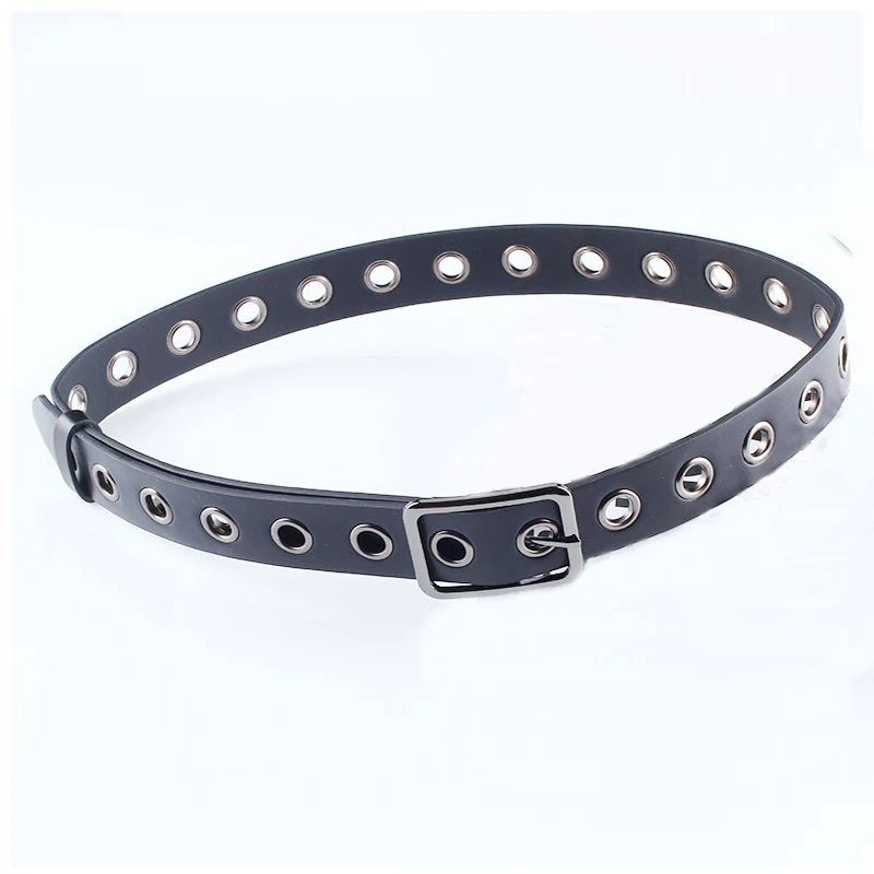 Новинка 2019 двухрядный ремень с отверстиями для мужчин и женщин модный