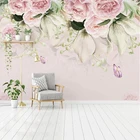 Пользовательские 3D настенные фрески обои цветок бабочка Европейский стиль пасторальный гостиная диван спальня фреска обои домашний декор