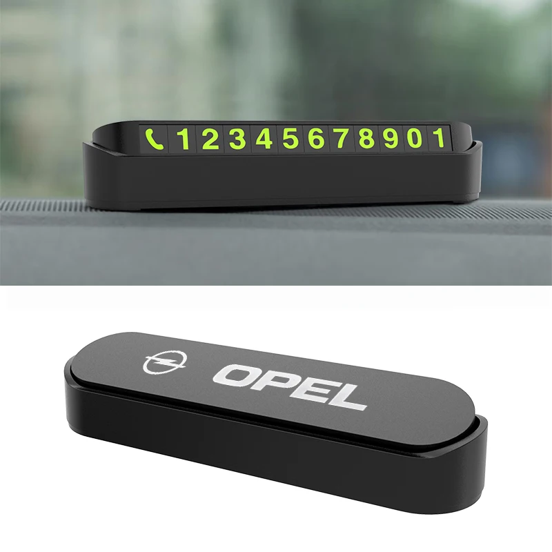 

Luminous Car Temporary Parking Card Sticker Phone Number Card Plate For Opel Vectra b Astra h f j Tuning Mokka Agila Accessories