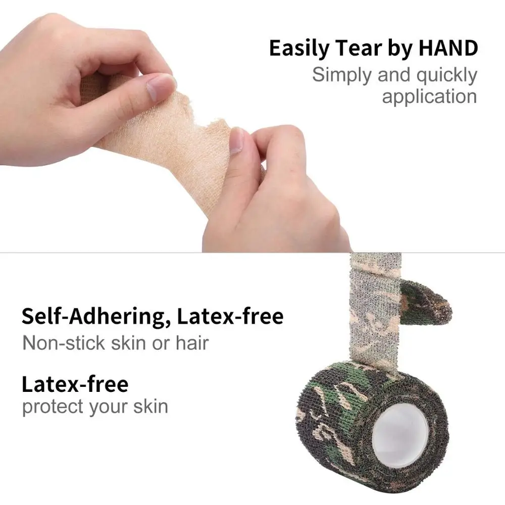 12 Rolls Self-Adherent Wrap Sports Elastoplast Tapes Self-Adhesive Strong Elastic Medical Tape Breathable Athletic Bandage