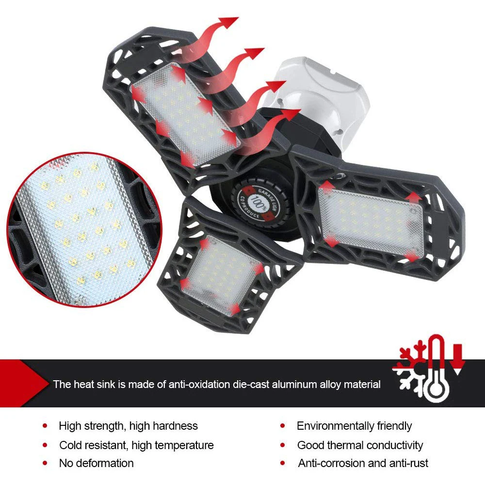 Светодиодный светильник для гаража с радиолокационной индукцией 80 Вт 6000Lm