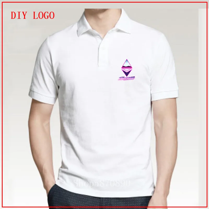 Футболка-поло с логотипом Ethereum мужская крутая модная рубашка в стиле ретро