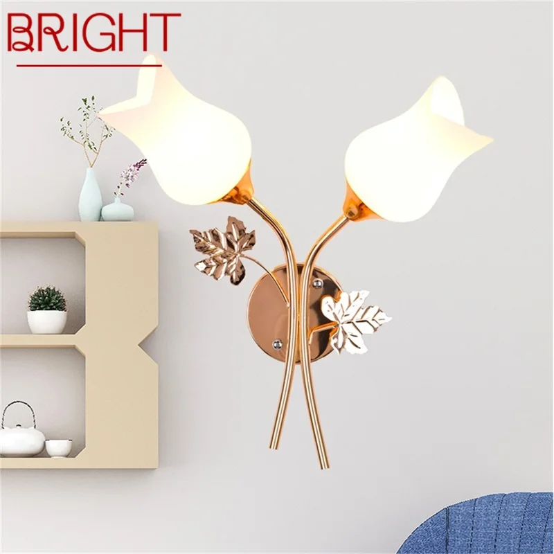 

BRIGHT Wall Lamps Contemporary Creative LED Sconces Lights Flower Shape Indoor For Home Bedroom