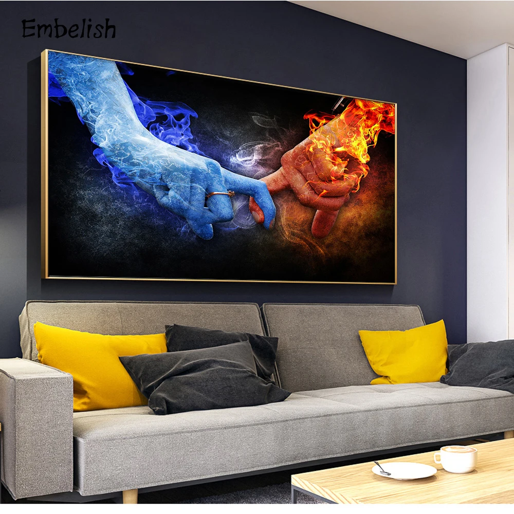 

Embelish 1 Pieces Hand In Hand Wall Art Pictures For Living Room Modern Home Decor Framed Posters HD Print On Canvas Paintings