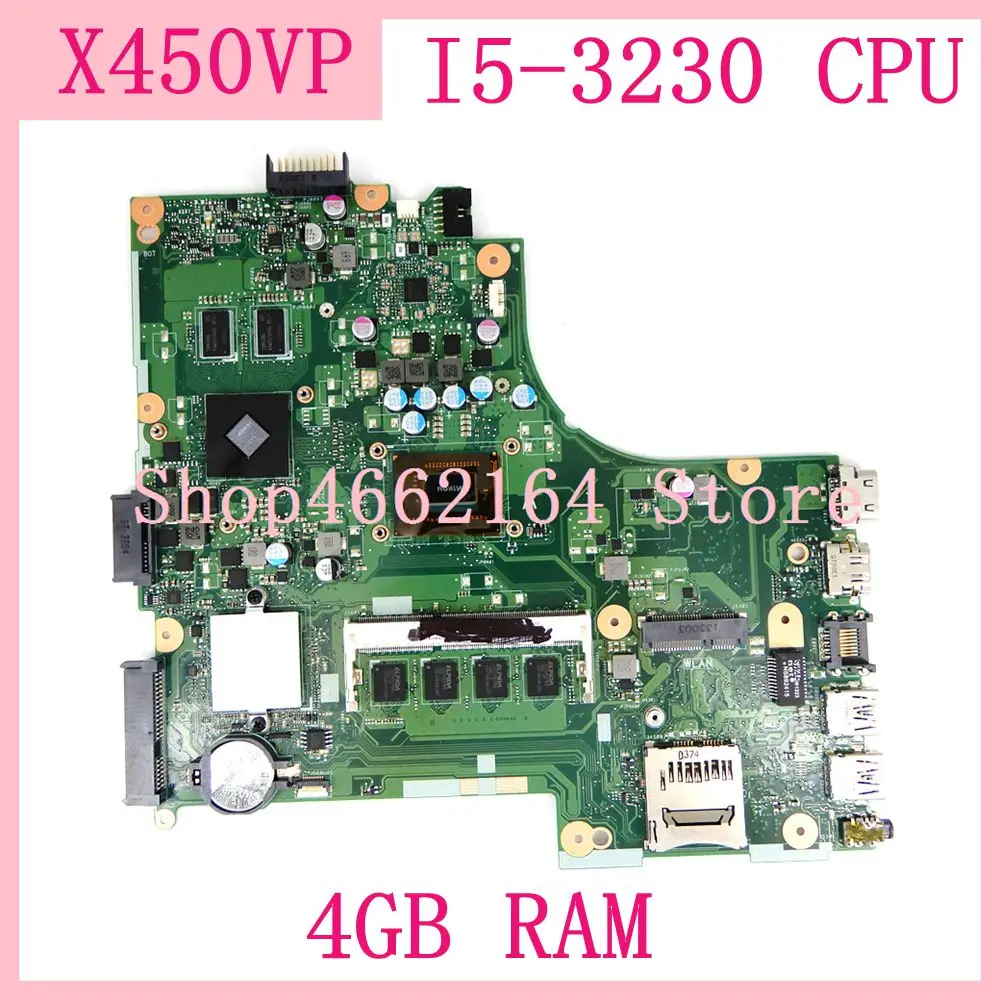 

Материнская плата X450VP, процессор 4 Гб ОЗУ, материнская плата REV 2,1 Для ASUS X450VP X450V X450 A450V, материнская плата ноутбука, тест ОК