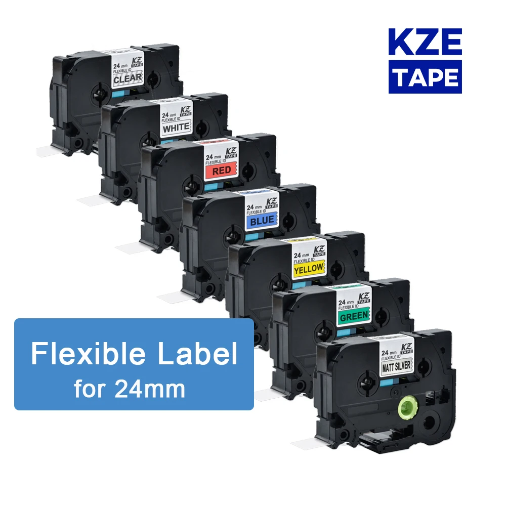 

24mm Brother Flexible Cable Label Tapes Tze-FX251 Multicolor Laminated label tape tze tape Flexible label for P-touch printers
