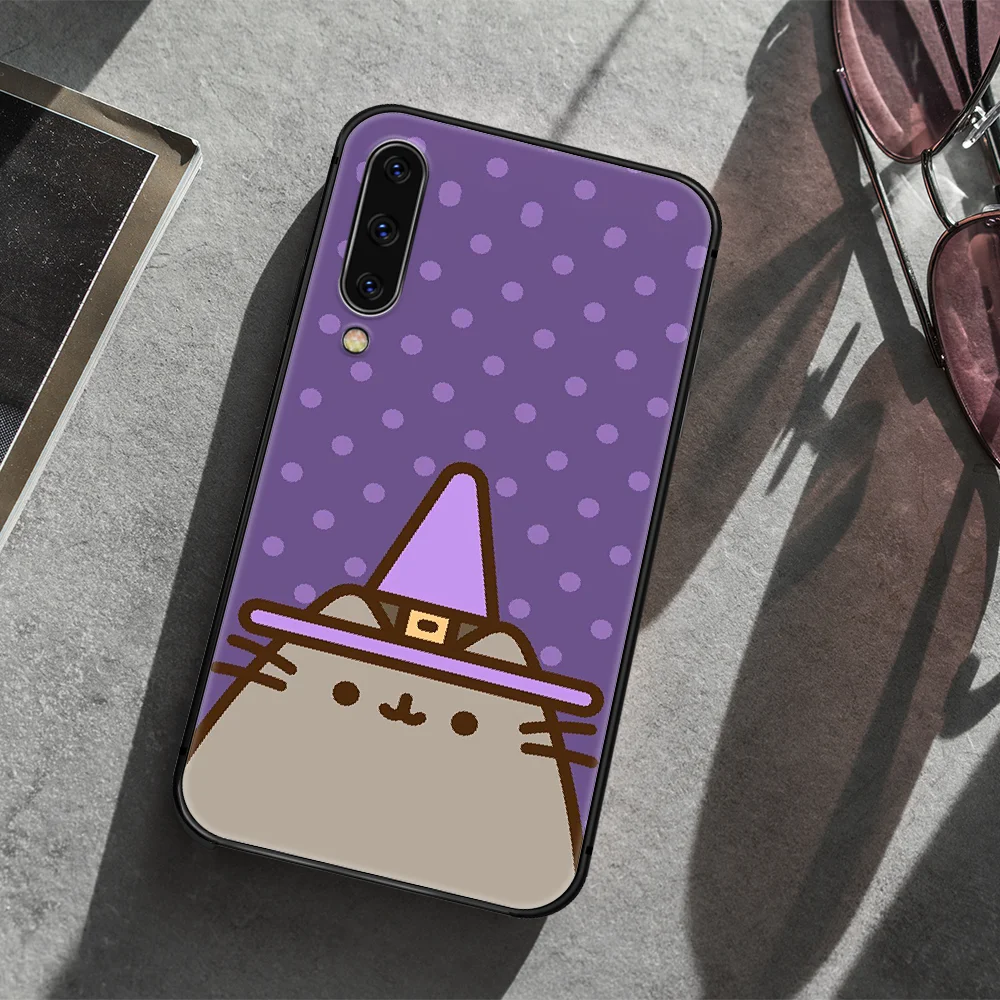 

Cartoon Cute Pusheen Phone Case Cover For Samsung Galaxy A10 A11 A20 E A21 A30 A40 A41 A50 A51 A70 A71 A81 S 4G 5G black Hoesjes