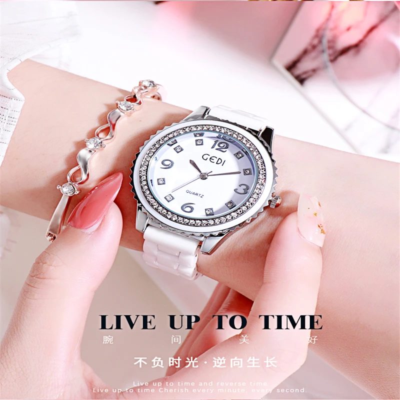 Часы для женщин кварцевые наручные часы женские от роскошного бренда сияющие