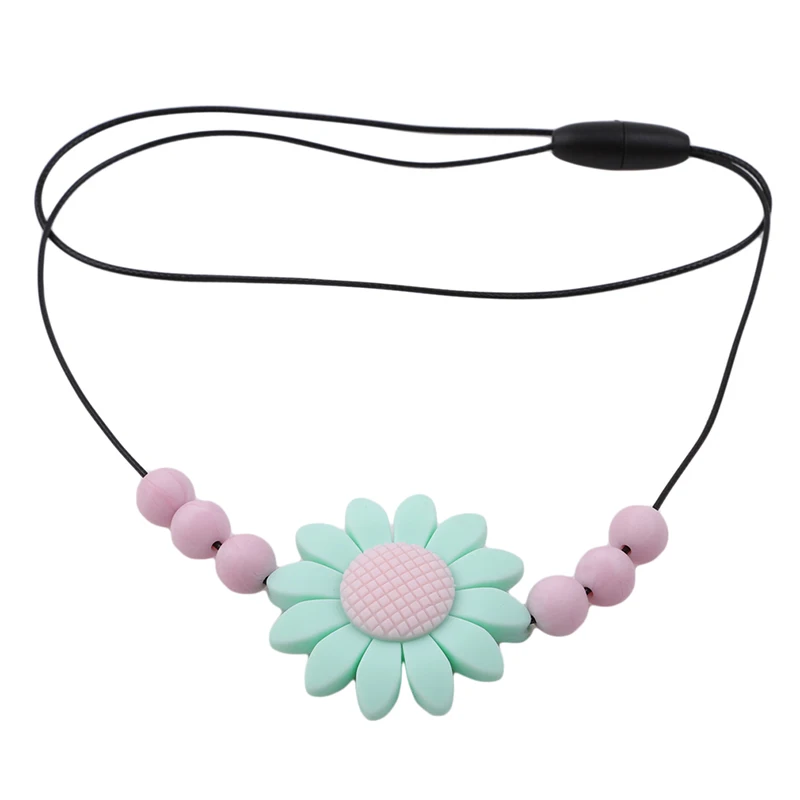 

Flower Necklace Baby Beads Teethers Food Grade Silicone Infant Chewable Necklaces Free Newborn Baby Teething Toys